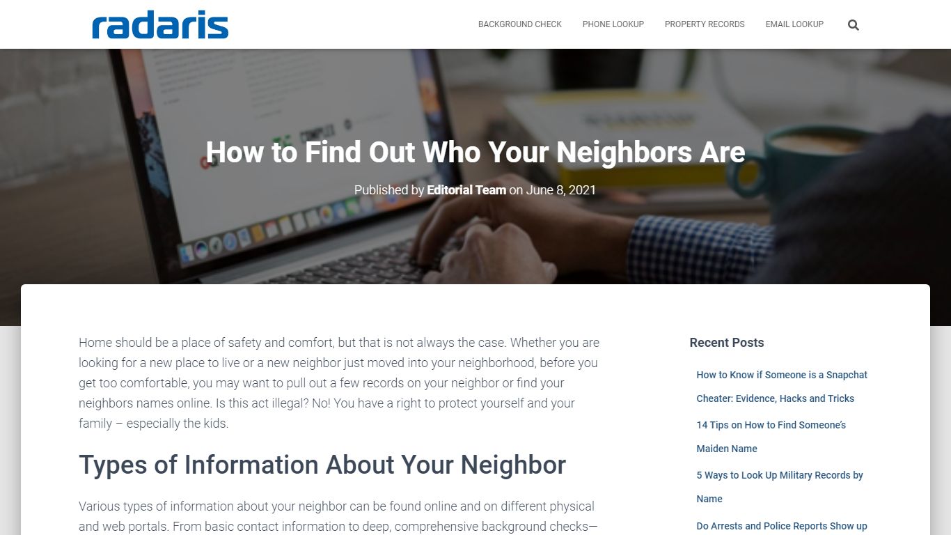 How to Find Your Neighbors Names, Phone Numbers, Addresses - Radaris